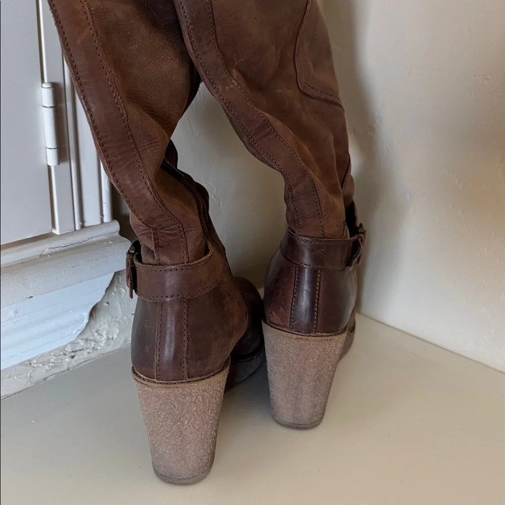 ALDO Brown Wedge Knee-High Boots